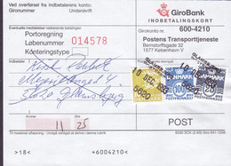 Denmark Regning Manglende Porto Bill TAXE Postage Due Line Cds. GLAMSBJERG POSTEKSP. 1993 Postsag 3-Colour Franking - Brieven En Documenten