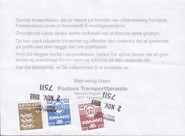 Denmark Regning Manglende Porto Bill TAXE Postage Due Line Cds. NØRRELAND POSTEKSP. 1993 Postsag 3-Colour Franking - Briefe U. Dokumente