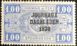 België - Belgique - C10/39 - MH - 1928 - Michel 8 - Rijkswapen In Ovaal - Newspaper [JO]