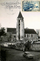 Viry Châtillon * Place Et L'église St Denys * Automobile Voiture Ancienne Renault 4 Cv - Autres & Non Classés