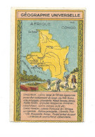 Chromo Afrique Congo Géographie Universelle Pub: Chocolat LOUIT 95 X 62 Trace De Colle Dos Bien - Louit