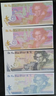 TEST NOTE  , De La Rue Giori  Varinota , Color Trial  , 4 UNC Notes With Beethoven , 60% Discount - Falsi & Campioni