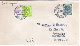 53698 - Bund - 1953 - 8Pfg Posthorn MiF A DrucksBf DEUTSCHE SCHIFFSPOST SANTA ISABEL -> Brodhead, WI (USA) - Brieven En Documenten