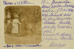étusson * Carte Photo * Femme Du Pays Avec Un âne Poney - Autres & Non Classés
