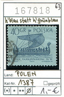 Polen 1963 - Poland 1963 - Pologne 1963 - Michel 1387 Hellblau Statt Hellgrünblau - Oo Oblit. Used Gebruikt - Variedades & Curiosidades