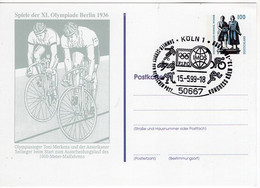 53708 - Bund - 1999 - 100Pfg PGAKte "Olympiade Berlin 1936" SoStpl KOELN - IMOS-KONGRESS ... - Sommer 1936: Berlin