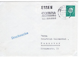 53714 - Bund - 1960 - 7Pfg Heuss III EF A DrucksBf ESSEN - ... OLYMPIA-AUSSTELLUNG ... -> Hannover - Estate 1960: Roma