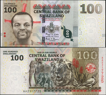 Swaziland 100 Emalangeni. 06.09.2010 Hybrid Unc. Banknote Cat# P.39a - Swaziland