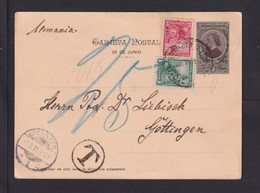 1901 - 2 C. Bild-Ganzsache Mit Zufrankatur Ab Buenos Aires Nach Göttingen - NACHPORTO - Brieven En Documenten