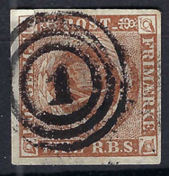 DANEMARK 1854:  Le Y&T 2b, Sup. Obl. Chiffre "1" - Used Stamps