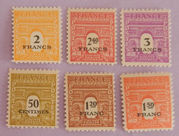 FRANCE TYPE ARC DE TRIOMPHE  YT 704+707/711 NEUFS**MNH  ANNÉE 1945 - 1944-45 Arco Del Triunfo