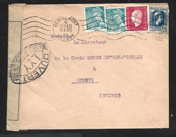 Enveloppe Oblit REMIREMONT  VOSGES 1945  Dulac  ...pour La Croix Rouge En Suisse + Ouvert ... - Andere & Zonder Classificatie