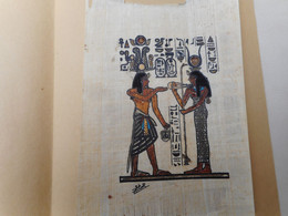 EGYPTISCHE TEKENING OP PAPYRUSPAPIER (MET CERTIFICAAT) - Oosterse Kunst