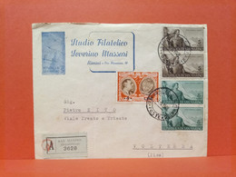 SAN MARINO - ASSICURATA - STUDIO FILATELICO S. MASSARI - DA RIMINI PER VOLTERRA ANNO1948 - Lettres & Documents