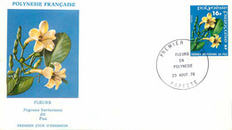 POLYNESIE < 1er JOUR Du N° 120 - FLEUR FAGRAEA - FLEURS FLOWERS - Cartas & Documentos