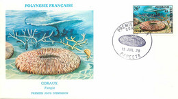 POLYNESIE < 1er JOUR Du PA N° 138 - CORAUX - Brieven En Documenten