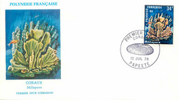 POLYNESIE < 1er JOUR Du PA N° 139 - CORAUX - Cartas & Documentos