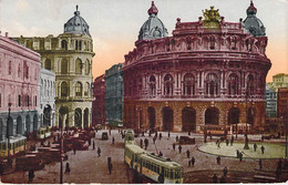 CPA - SUISSE - GENOVA - Piazza De Ferrari - Colorisée - Tramway - Vieux Véhicule - Autres & Non Classés