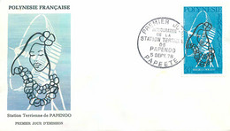 POLYNESIE < 1er JOUR Du PA N° 140 - STATION TERRIENNE De PAPENOO - Cartas & Documentos