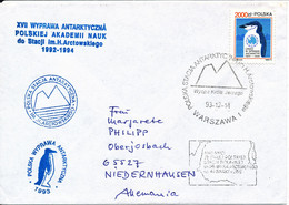 Poland Cover Sent To Germany 14-12-1993 With Antarctic Stamp And Postmarks - Cartas & Documentos