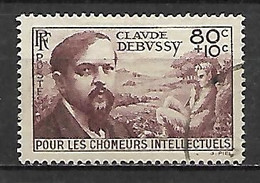 FRANCE   -   1940  .  Y&T N° 462 Oblitéré.   Claude Debussy  /  Musique - Oblitérés