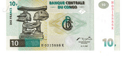 Congo Republic Democratic P.87a  10 Francs 1997 Unc - République Démocratique Du Congo & Zaïre