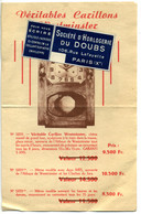 Encart Publicitaire Pour Carillons Et Coucous De La Société D'Horlogerie Du Doubs - Advertising