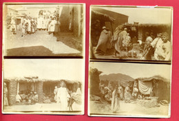1934 - 4 Photos "SCENES DE VIE CHEZ LES BERBERES - GRAND ATLAS" - Photos Un Peu Atténuées Par L'ancienneté - Autres & Non Classés