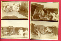 1934 - 4 Photos "SCENES DE VIE CHEZ LES BERBERES - GRAND ATLAS" - Photos Un Peu Atténuées Par L'ancienneté - Sonstige & Ohne Zuordnung