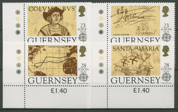Guernsey 1992 Europa CEPT Entdeckung Amerikas Kolumbus 549/52 Ecke Postfrisch - Guernesey