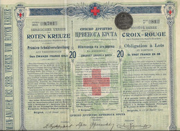 SOCIETE SERBE DE LA CROIX ROUGE -OBLIGATION DE 20 FRANCS OR - ANNEE 1907 - Autres & Non Classés