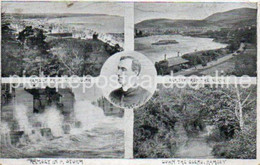 RAMSAY MULTIVIEW SUPER OLD B/W POSTCARD ISLE OF MAN MESSAGE REV. BARTON  CHURCH - Isle Of Man