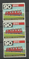 DENMARK Dänemark Railway Stamp Eisenbahn Aalborg 90 öre As 3-stripe MNH - Colis Postaux