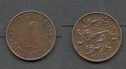 Estland Estonia 1 Sent 1939 Coin - Estonia