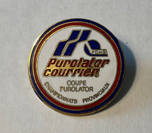 PIN’S, ÉPINGLETTE, BADGE - HOCKEY - CHAMPIONNATS PROVINCIAUX COUPE PUROLATOR - PUROLATOR COURRIER - - Sports D'hiver