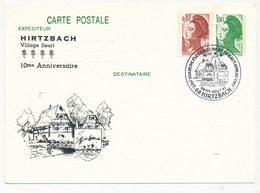 CP Entier CP Repiquée 1,90 Liberté - HIRTZBACH Village Fleuri - 68 HIRTZBACH - 8 Aout 1987 - Postales  Transplantadas (antes 1995)