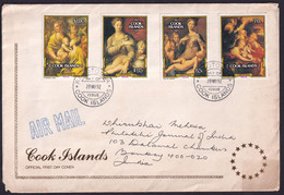 1992 Cook Islands FDC First Day Cover , Painting Set, Rarotonga -Bombay , India (**) Inde Indien - Nuevos