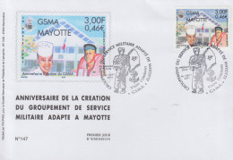 Enveloppe  FDC  1er  Jour    MAYOTTE   Groupement  Du   Service   Militaire  Adapté   2001 - Sonstige & Ohne Zuordnung