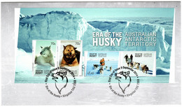 Australian Antarctic Territory 2014 Era Of The Husky Souvenir Sheet, First Day Cover - FDC