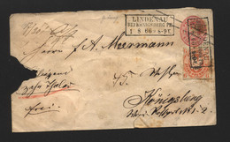Preussen,Ganzsache+Zusatzfrankatur,o,Lindenau Bei Königsberg Pr.  (217) - Enteros Postales