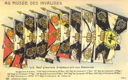 CPA - MILITARIAT - Illustration Les Neufs Premiers Drapeaux Pris Aux Allemands - Au Musée Des Invalides - Oorlog 1914-18