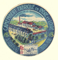 Etiqu. Camembert Fromagerie A.SERRAULT Chât. De LA BERGERONNERIE St Martin Le Beau 37 - Cheese