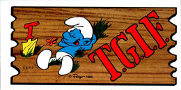 Petite Carte Bande Dessinée Schtroumpf Schtroumpfs Peyo 1982 Smurf Super Cards N°3 Schtroumpf Dormeur Superbe.Etat - Advertentie