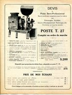 CINEMA.CINE-MATERIEL " GAUMONT "DEVIS POUR 3 MODELES DIFFERENTS DE PROJECTEURS. - Non Classés