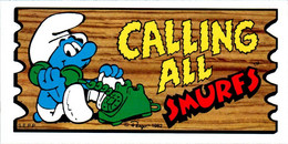 Petite Carte Bande Dessinée Schtroumpf Schtroumpfs Peyo 1982 Smurf Super Cards N°13 Schtroumpf Farceur Téléphone Phone - Advertisement