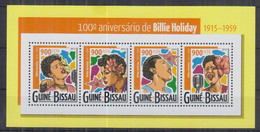 W11. Guinea Bissau MNH 2015 Music - The 100th Anniversary Of The Birth Of Billie Holiday, 1915-1959 - Music