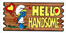 Petite Carte Bande Dessinée Schtroumpf Schtroumpfs Peyo 1982 Smurf Super Cards N°15 Schtroumpfette Amoureuse Love Amore - Objets Publicitaires