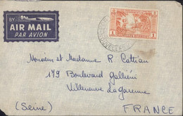 Par Avion YT 183 Nouvelles Hébrides Condominium Seul Sur Lettre Pour France CAD Port Vila 1957 - Storia Postale