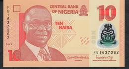 NIGERIA P39o 10 NAIRA 2019  #FB Signature 22 UNC. - Nigeria