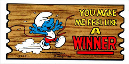 Petite Carte Bande Dessinée Schtroumpf Schtroumpfs Peyo 1982 Smurf Super Cards N°23 Sport Athlétisme Course à Pied Sup.E - Advertisement